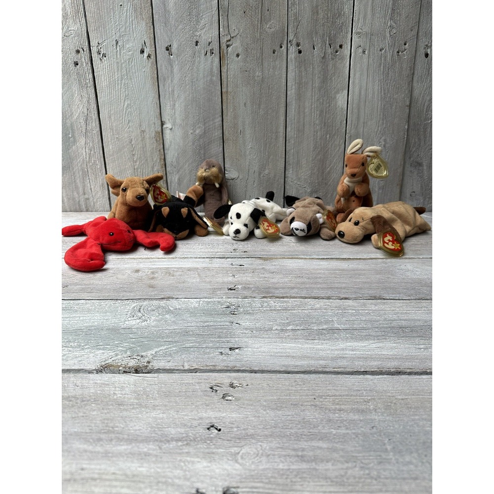 Lot of 8 Ty Beanie Babies PVC Pellets Vintage 1990's